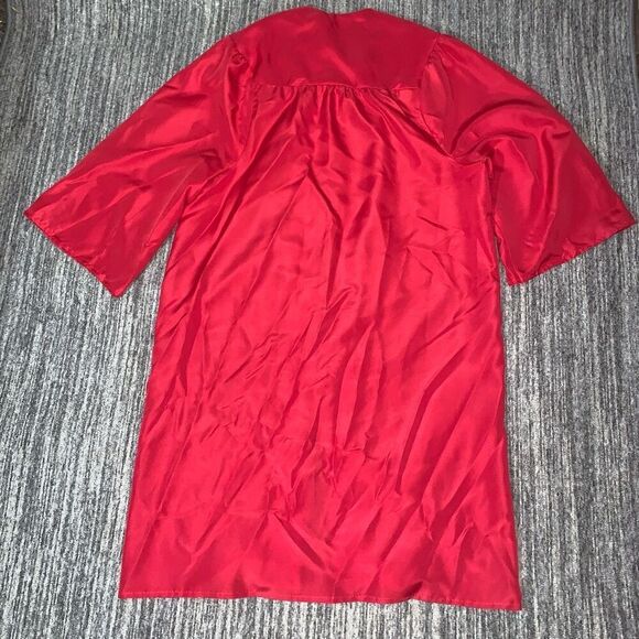 Jostens Unisex Size 5'04"-5'06" Graduation Robe Gown Red Full Zip Front Flowy - Picture 8 of 8